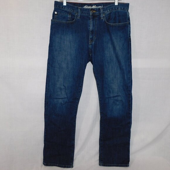 Eddie Bauer Mens Straight Fit Medium Wash Blue Jeans 33 x 32 - Picture 1 of 12